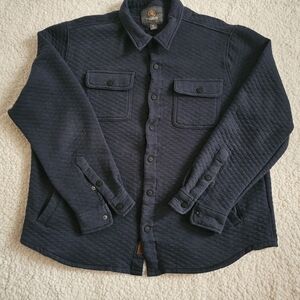 Men's Navy Quilted Button Down Shirt